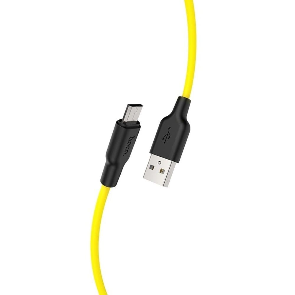 USB-кабель Hoco X21 Plus, Micro-USB, 2.4 А, 100 см, желтый