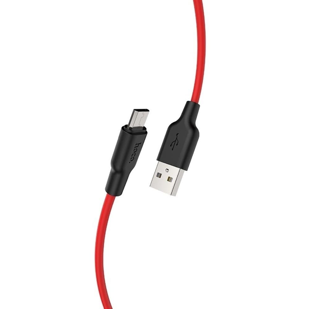 USB-кабель Hoco X21 Plus, Micro-USB, 2.4 А, 100 см, красный