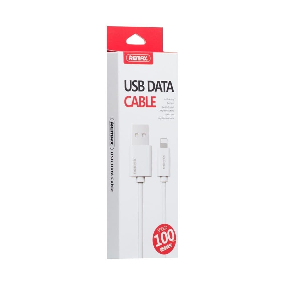 USB-кабель Remax RC-007i, Lightning, 1.0 А, 100 см, білий