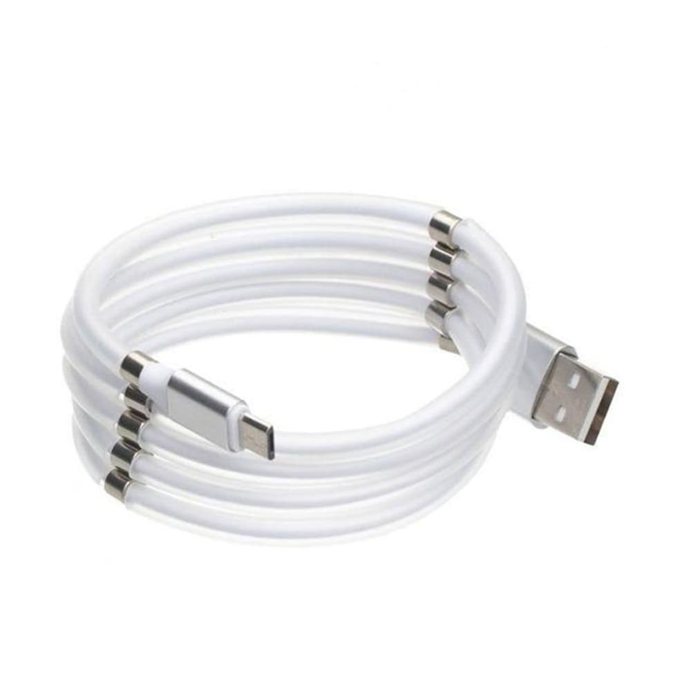 USB-кабель Supercalla, Micro-USB, 100 см, магнитный, білий