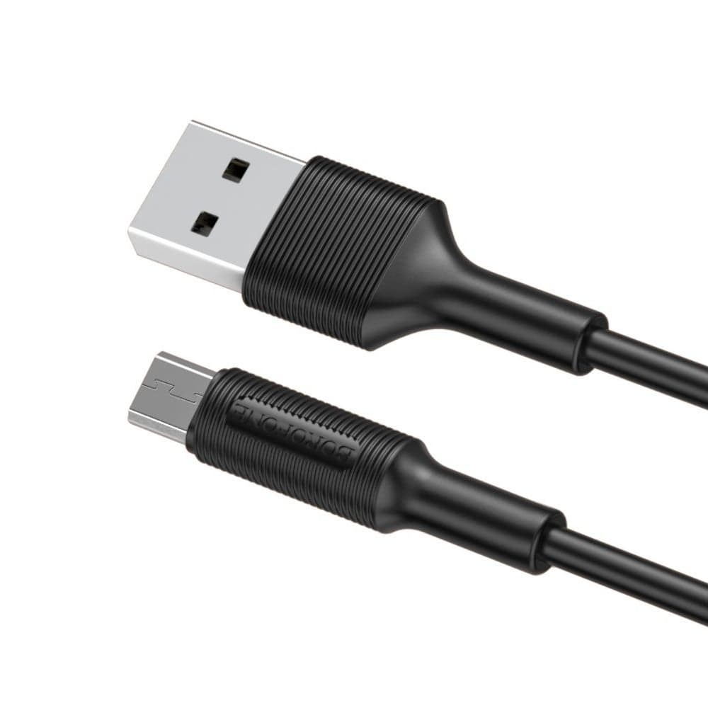 USB-кабель Borofone BX1, Micro-USB, 2.4 А, 100 см, чорний