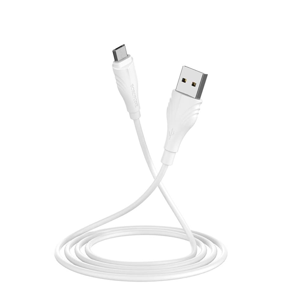 USB-кабель Borofone BX18, Micro-USB, 2.0 А, 100 см, белый