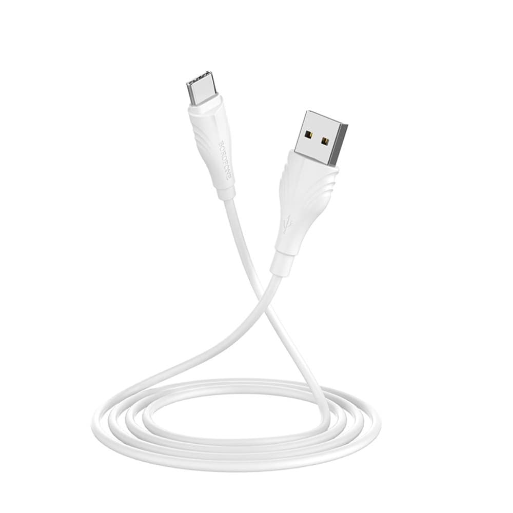USB-кабель Borofone BX18, Type-C, 3.0 А, 100 см, белый