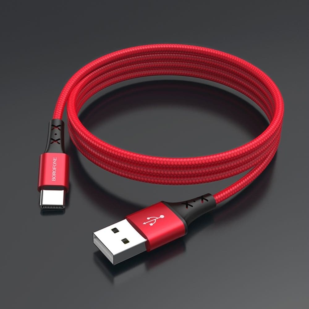 USB-кабель Borofone BX20, Type-C, 3.0 А, 100 см, красный
