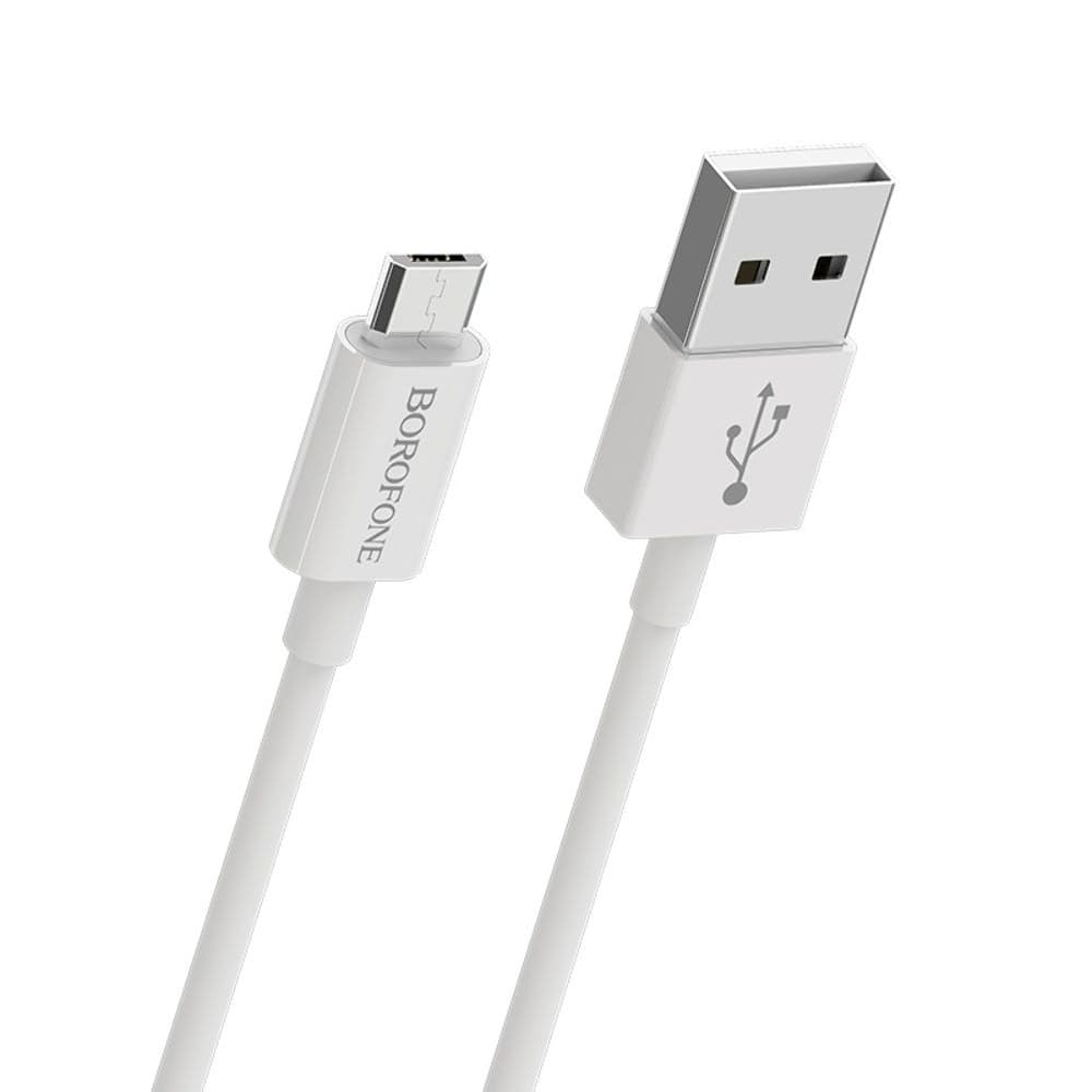 USB-кабель Borofone BX22, Micro-USB, 2.4 А, 100 см, білий