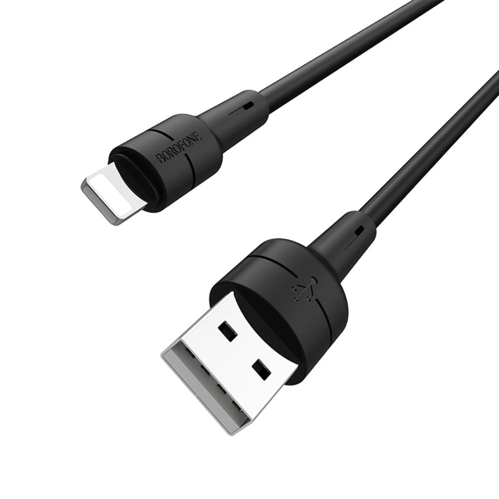 USB-кабель Borofone BX30, Lightning, 2.4 А, 100 см, черный