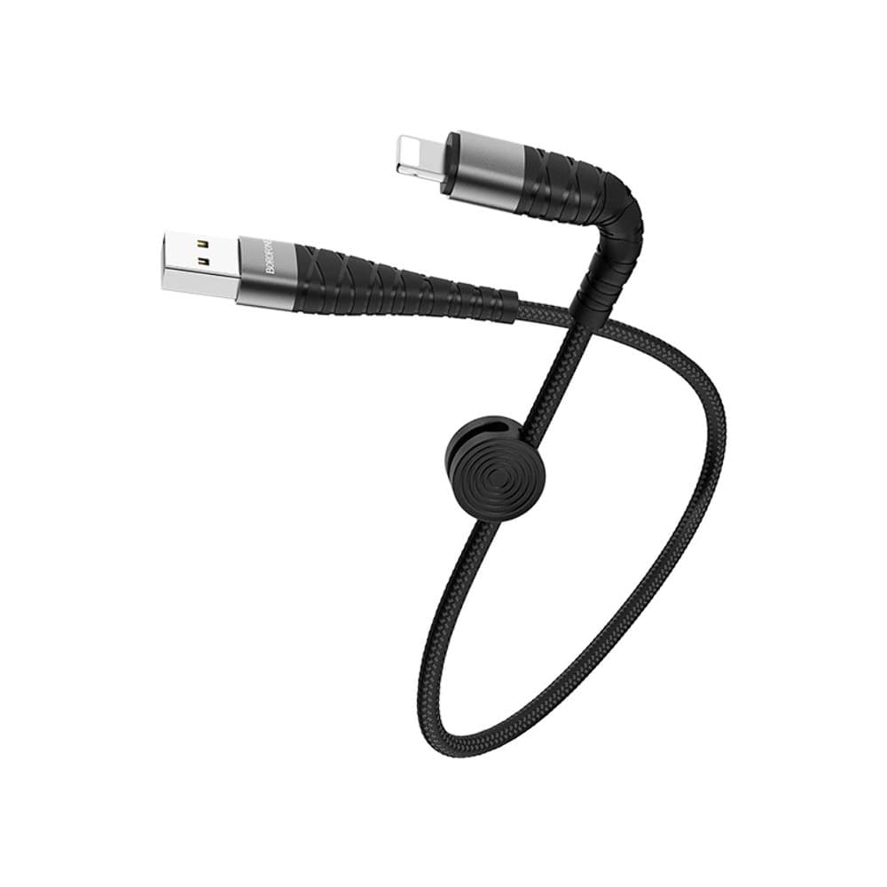 USB-кабель Borofone BX32, Lightning, 2.4 А, 25 см, черный