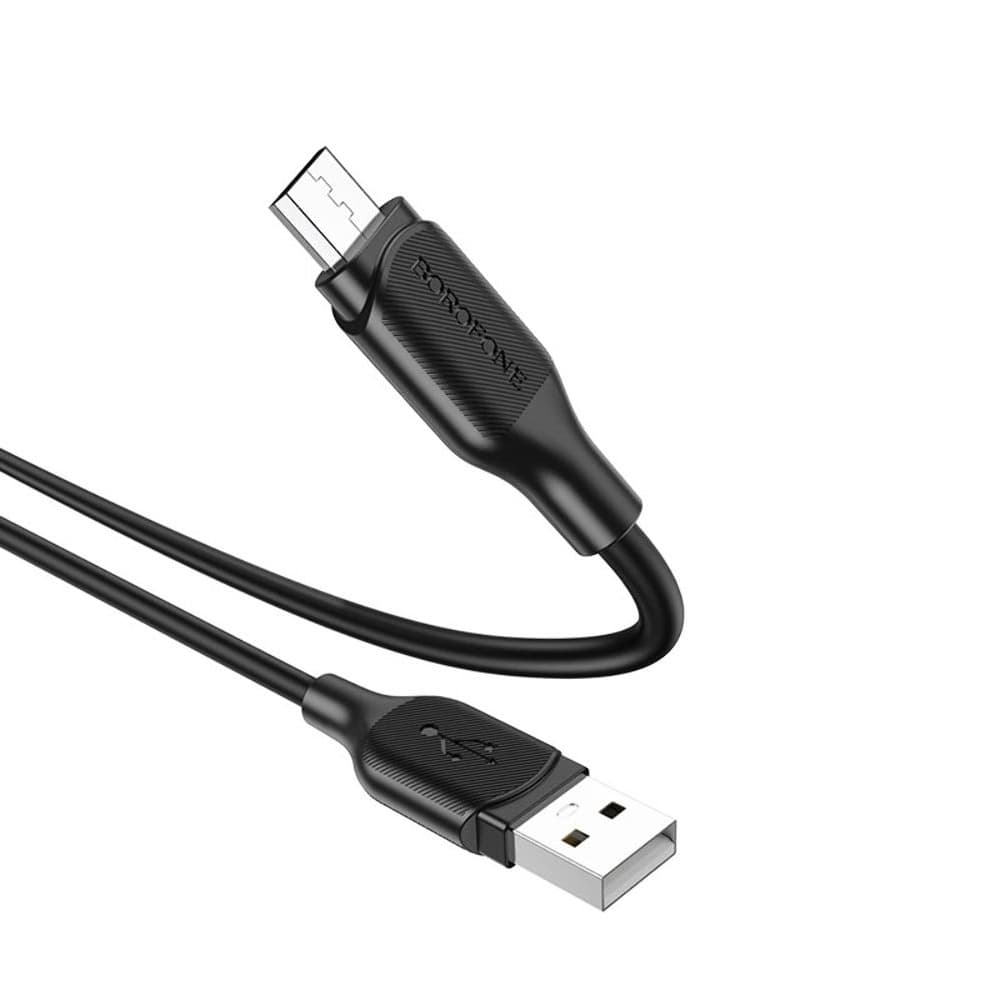USB-кабель Borofone BX42, Micro-USB, 2.4 А, 100 см, чорний