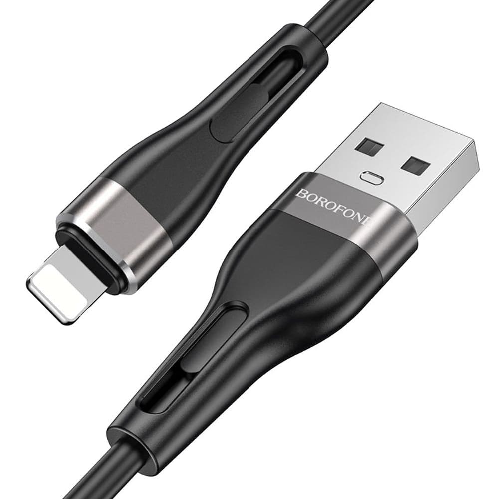 USB-кабель Borofone BX46, Lightning, 2.4 А, 100 см, черный