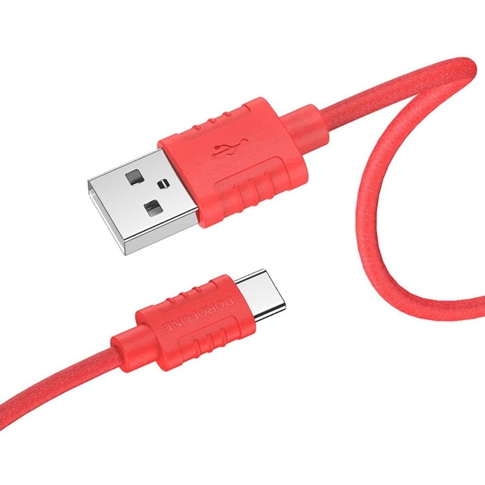 USB-кабель Borofone BX52, Type-C, 3.0 А, 100 см, красный