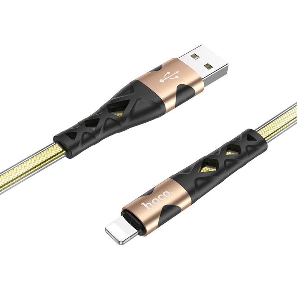USB-кабель Hoco U105, Lightning, 2.4 А, 120 см, золотистый