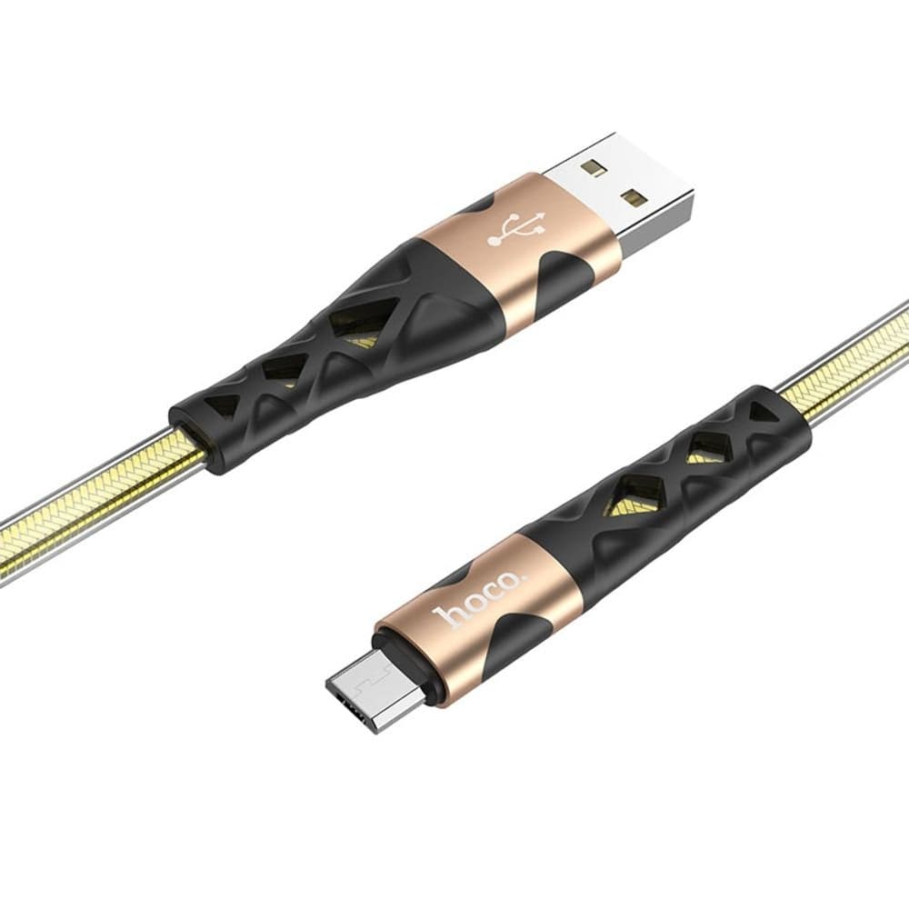USB-кабель Hoco U105, Micro-USB, 2.4 А, 120 см, золотистий