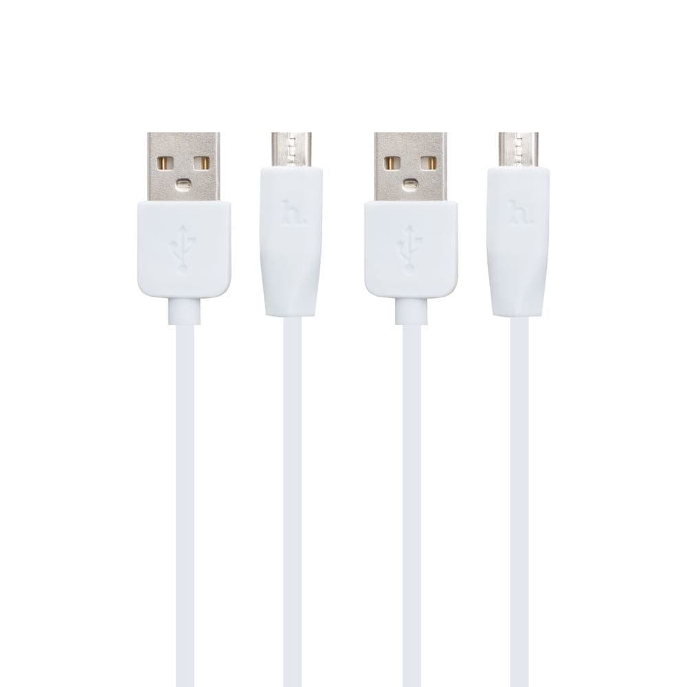 USB-кабель Hoco X1, Micro-USB, 2.1 А, 100 см, 2 шт., білий