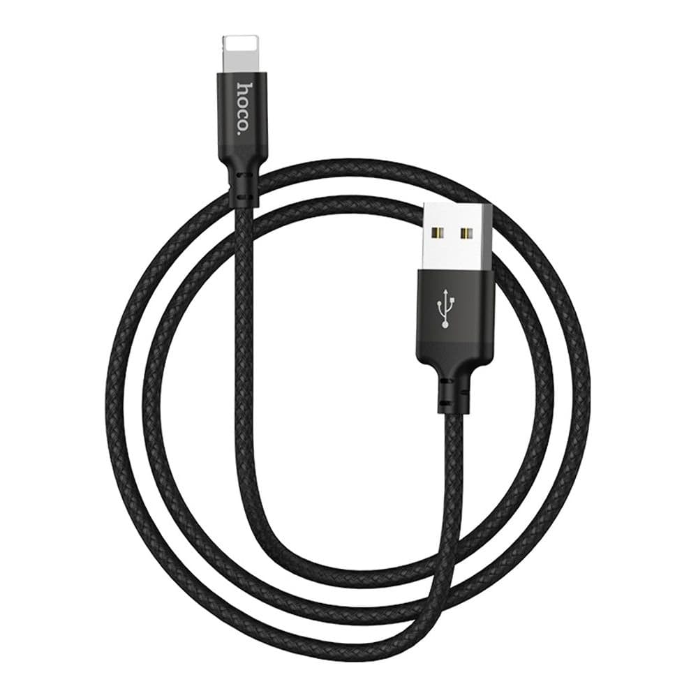 USB-кабель Hoco X14, Lightning, 2.4 А, 100 см, чорний