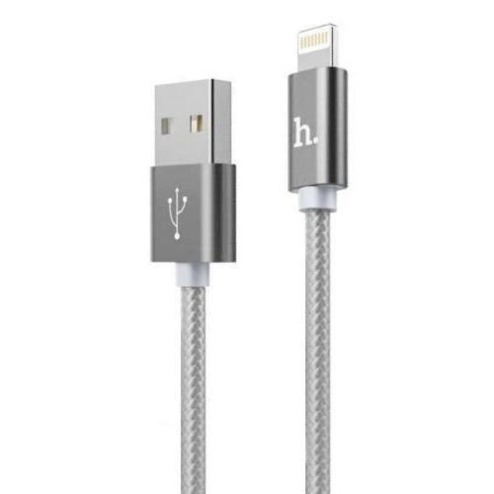 USB-кабель Hoco X2, Lightning, 2.4 А, 100 см, сірий