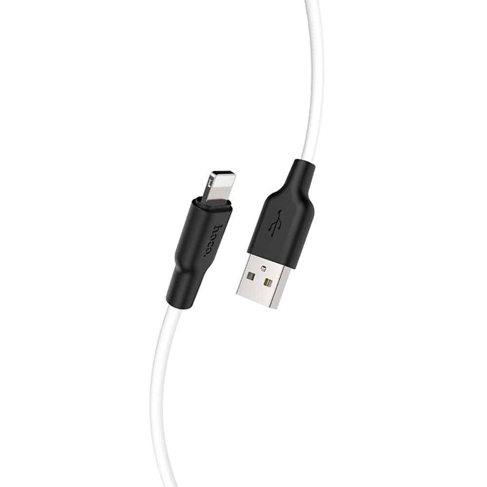 USB-кабель Hoco X21 Plus, Lightning, 2.4 А, 100 см, білий