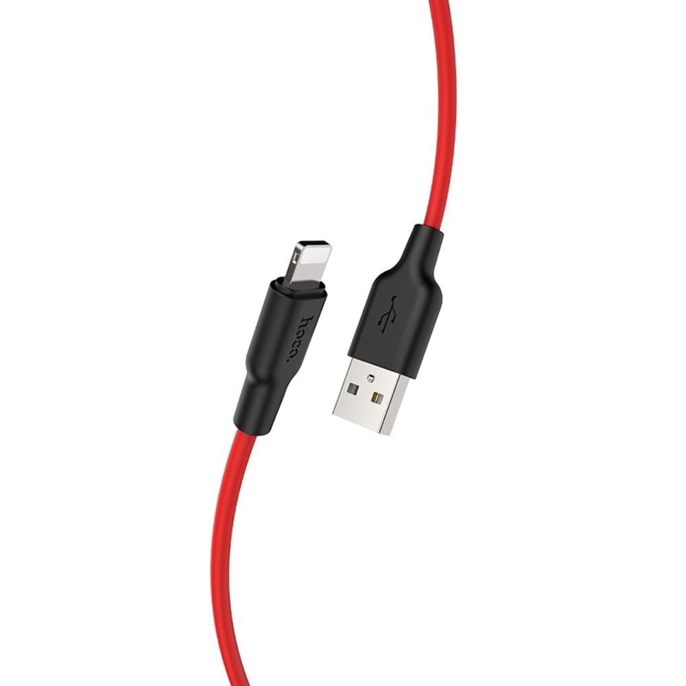 USB-кабель Hoco X21 Plus, Lightning, 2.4 А, 100 см, красный