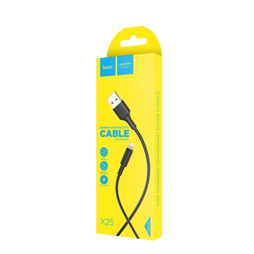 USB-кабель Hoco X25, Lightning, 2.0 А, 100 см, черный