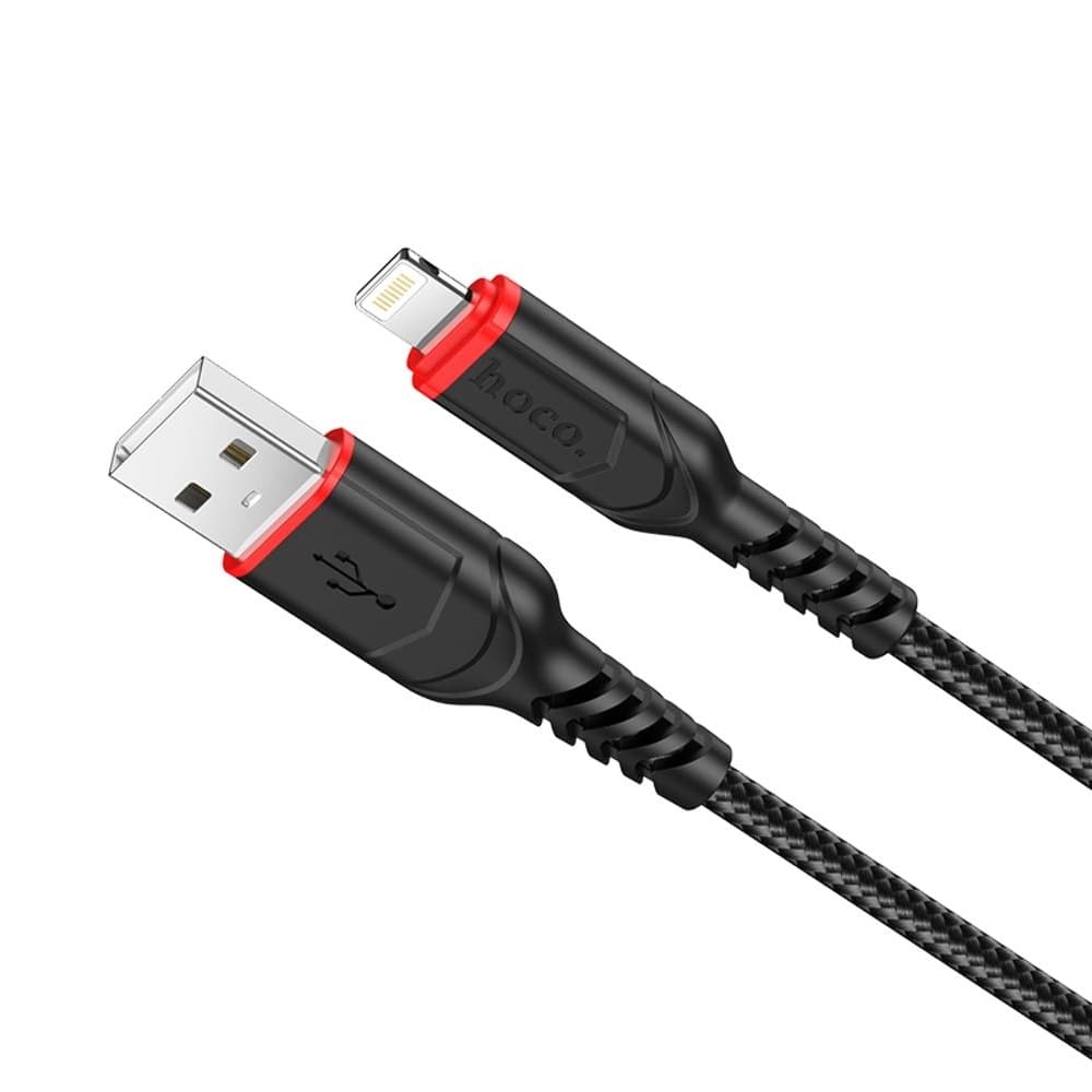 USB-кабель Hoco X59, Lightning, 2.4 А, 100 см, черный