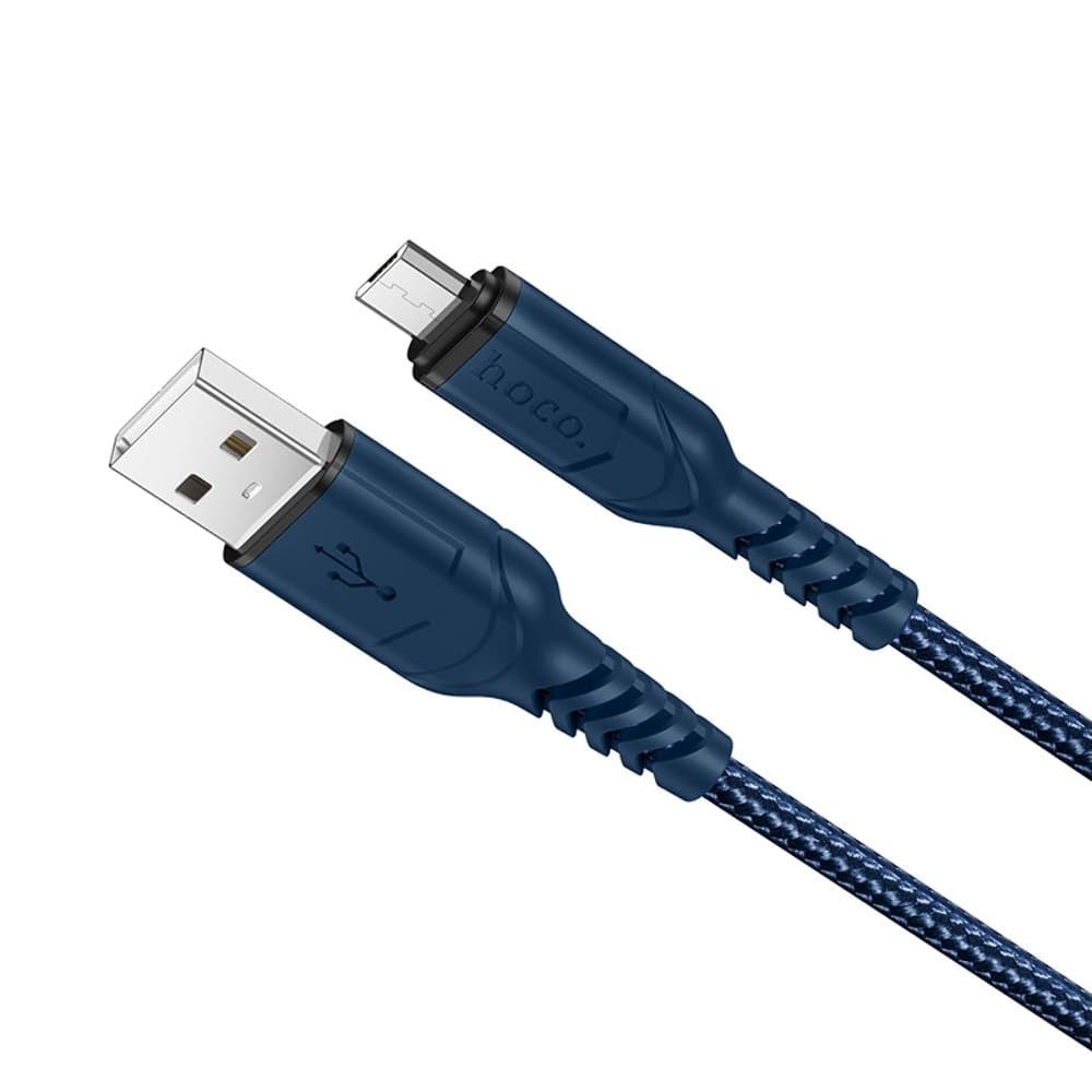 USB-кабель Hoco X59, Micro-USB, 2.4 А, 100 см, синій