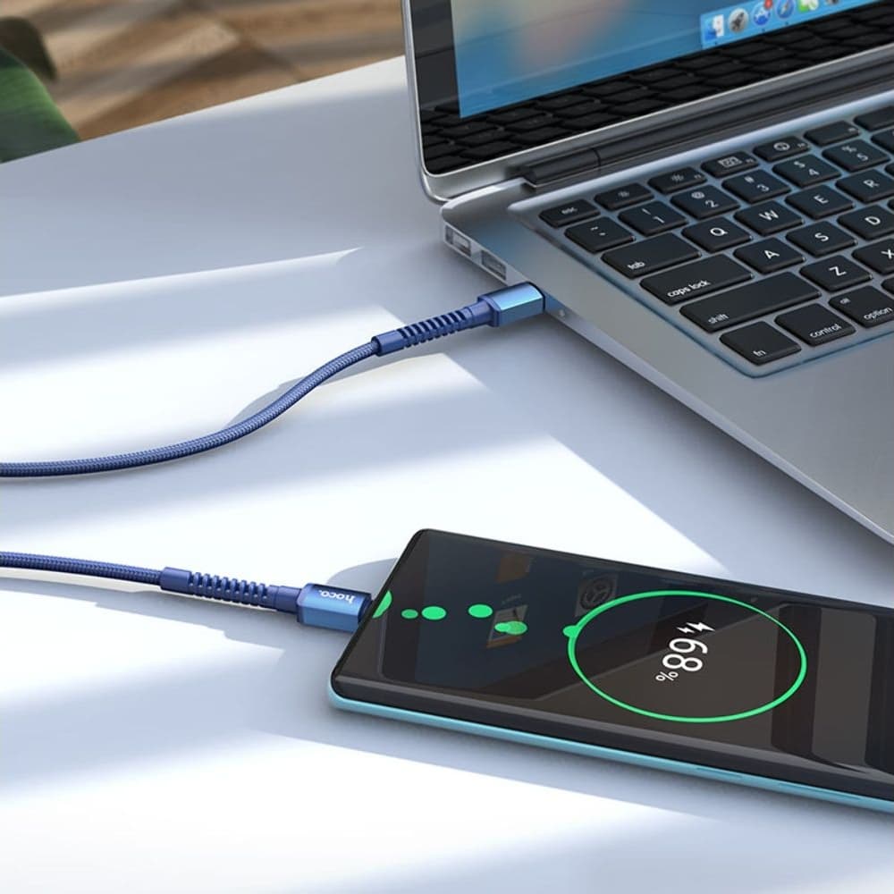 USB-кабель Hoco X71, Type-C на Type-C, 100 см, Power Delivery (60 Вт), синий