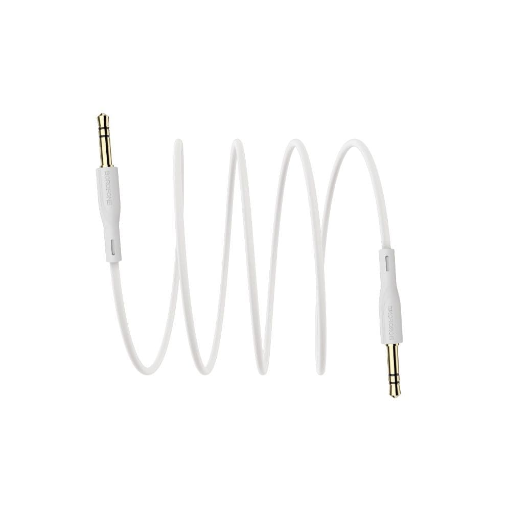 AUX-USB-кабель Borofone BL1, Jack 3.5 на Jack 3.5, 100 см, білий