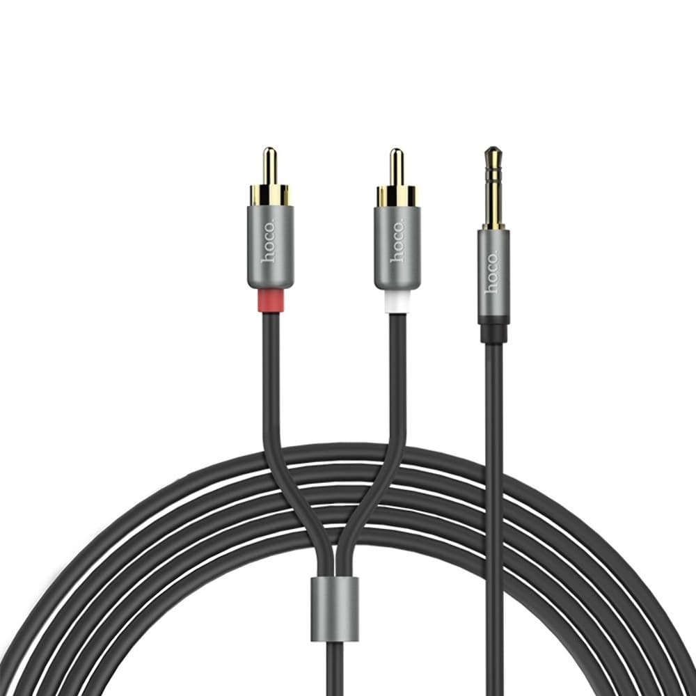 AUX-USB-кабель Hoco UPA10, Jack 3.5 на RCA, 150 см, сірий