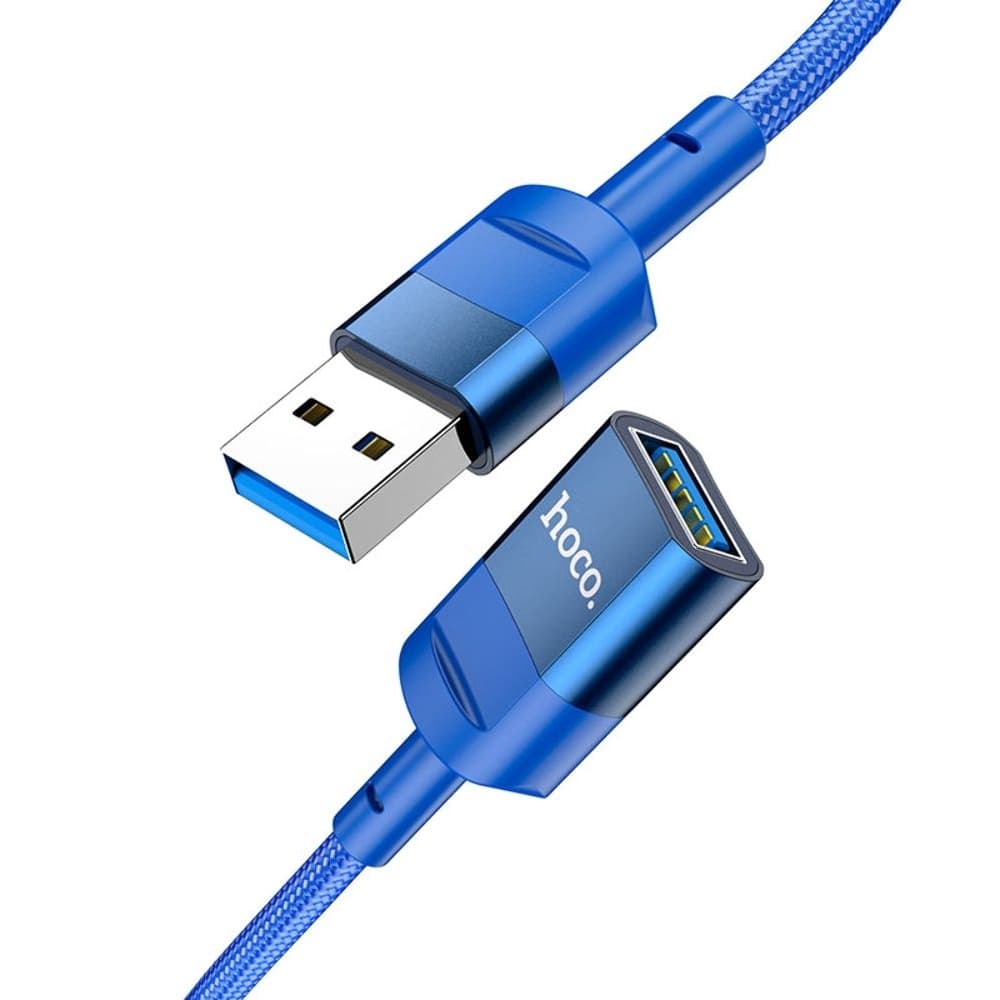 USB-кабель Hoco U107, удлинитель USB - USB 3.0 (F), 3.0 А, 120 см, синій