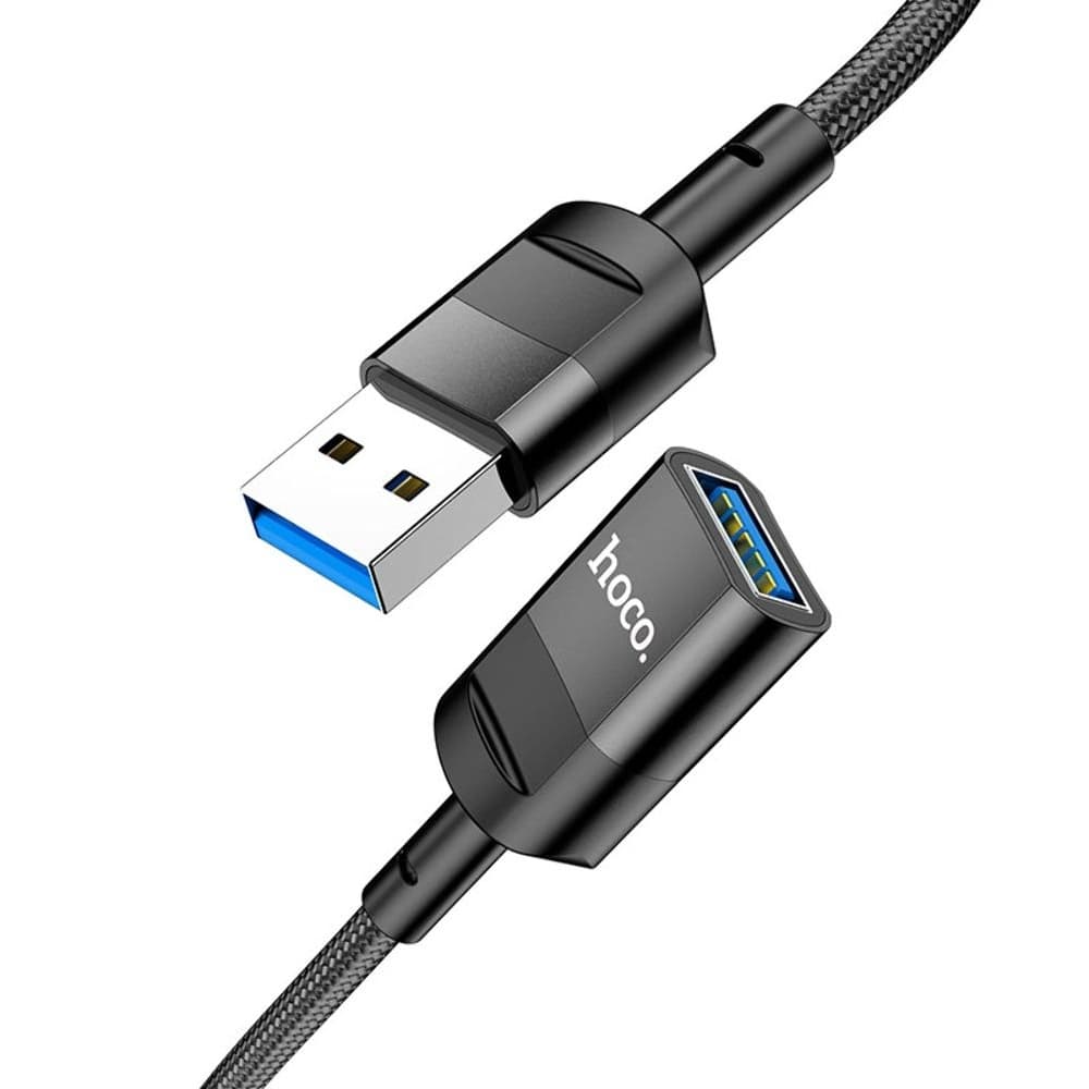 USB-кабель Hoco U107, удлинитель USB - USB 3.0 (F), 3.0 А, 120 см, чорний