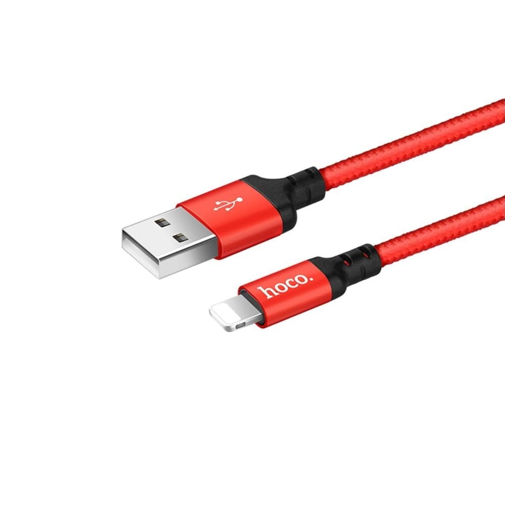 USB-кабель Hoco X14, Lightning, 2.4 А, 100 см, красный
