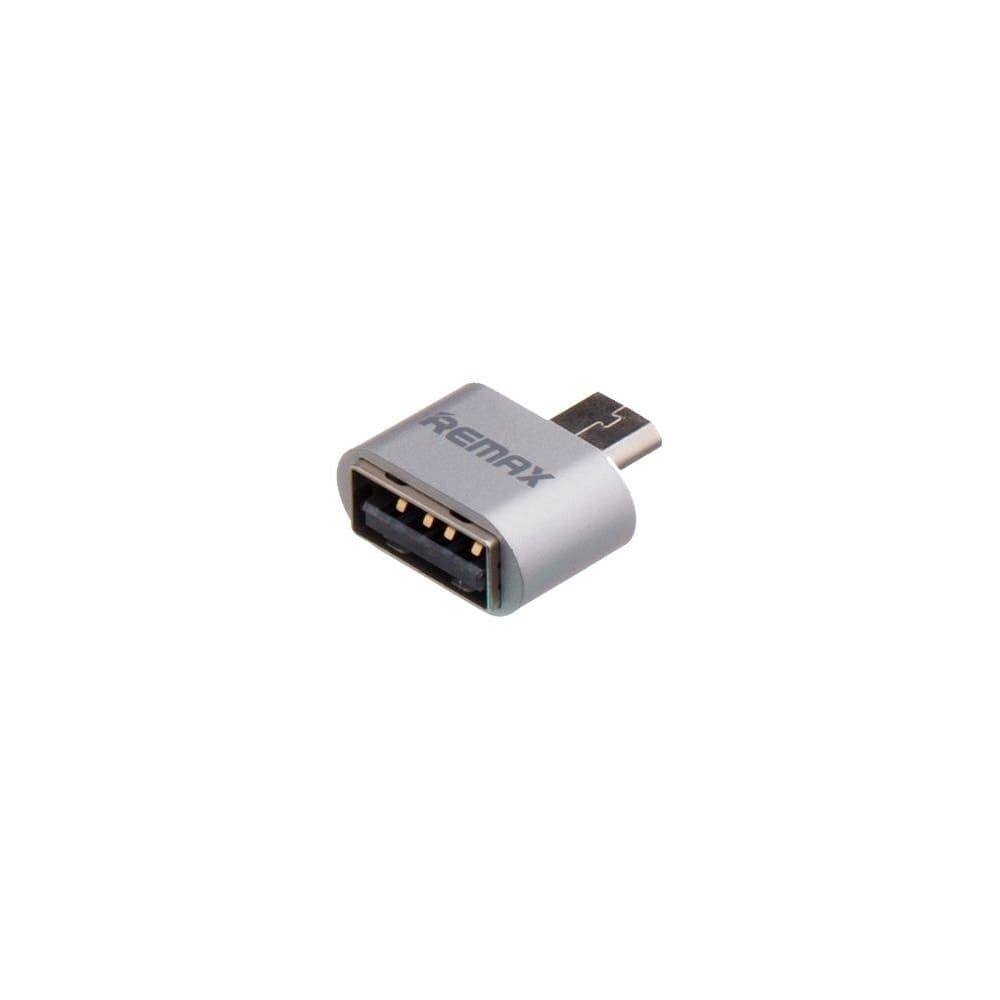 Адаптер OTG Remax RA-OTG Micro-USB - USB 2.0 (F), серебристый