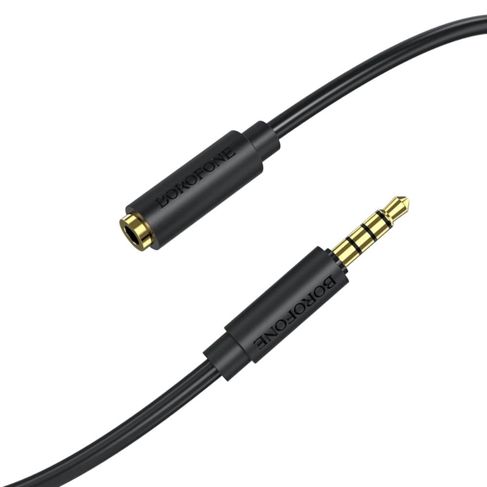 AUX-USB-кабель Borofone BL12, удлинитель, Jack 3.5 на Jack 3.5 (F), 200 см, черный