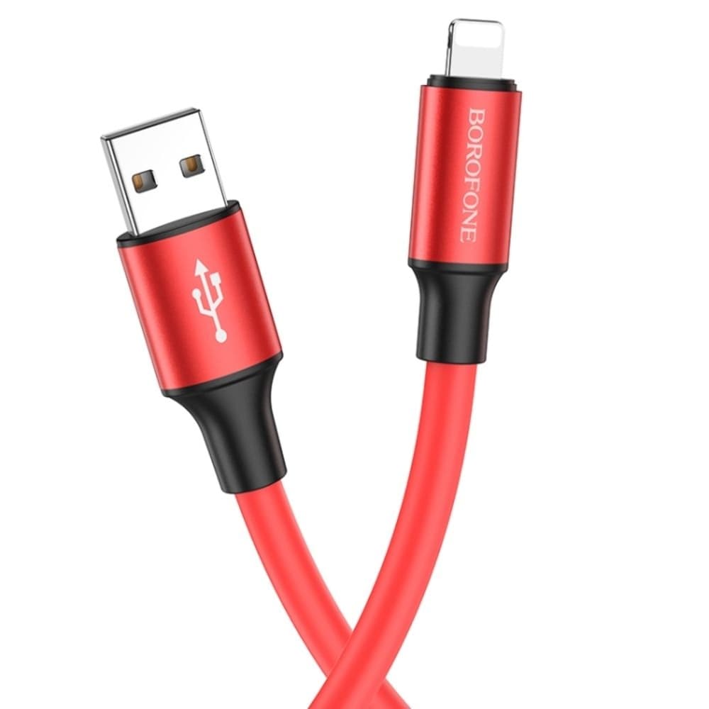 USB-кабель Borofone BX82, Lightning, 2.4 А, 100 см, красный