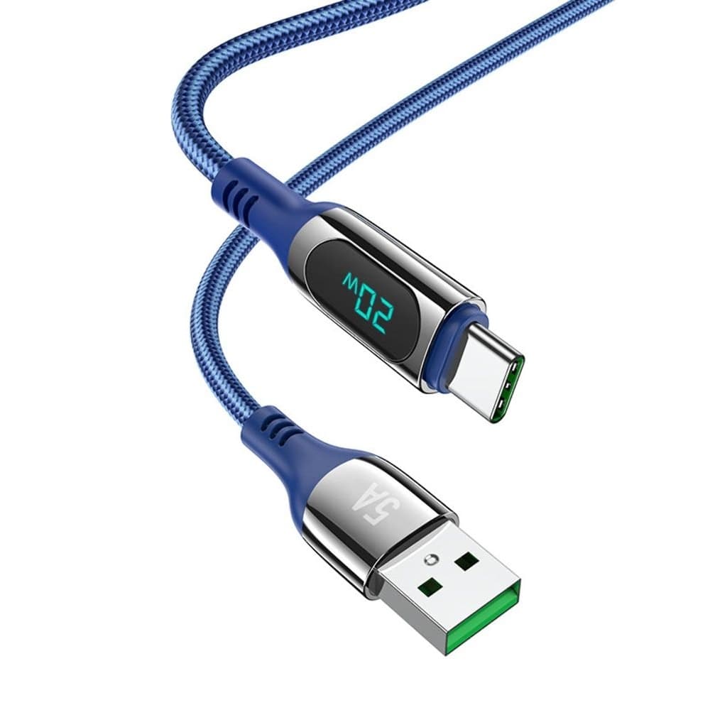 USB-кабель Hoco S51, Type-C, 5.0 А, 120 см, синій
