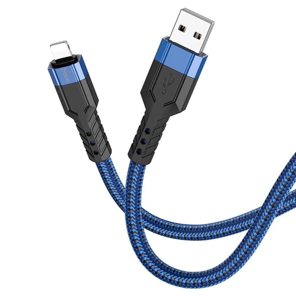 USB-кабель Hoco U110, Lightning, 2.4 А, 120 см, синій