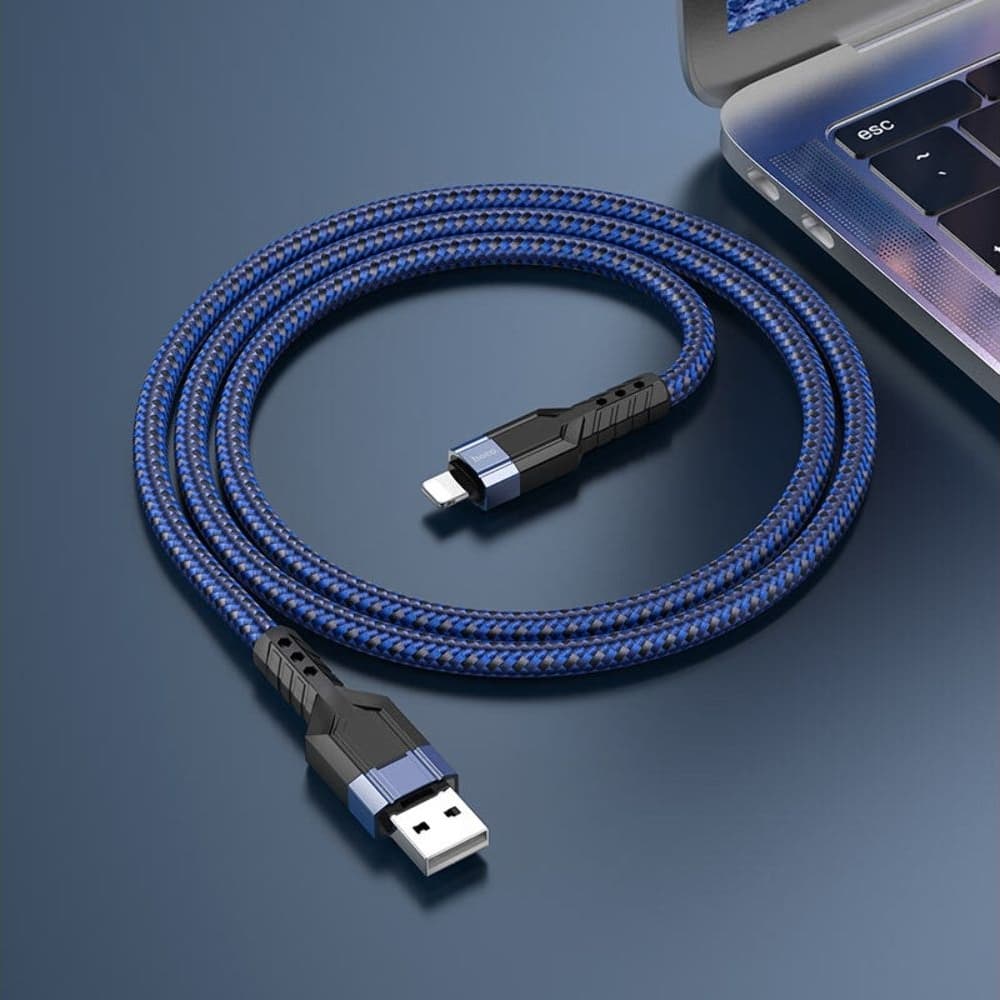 USB-кабель Hoco U110, Lightning, 2.4 А, 120 см, синий