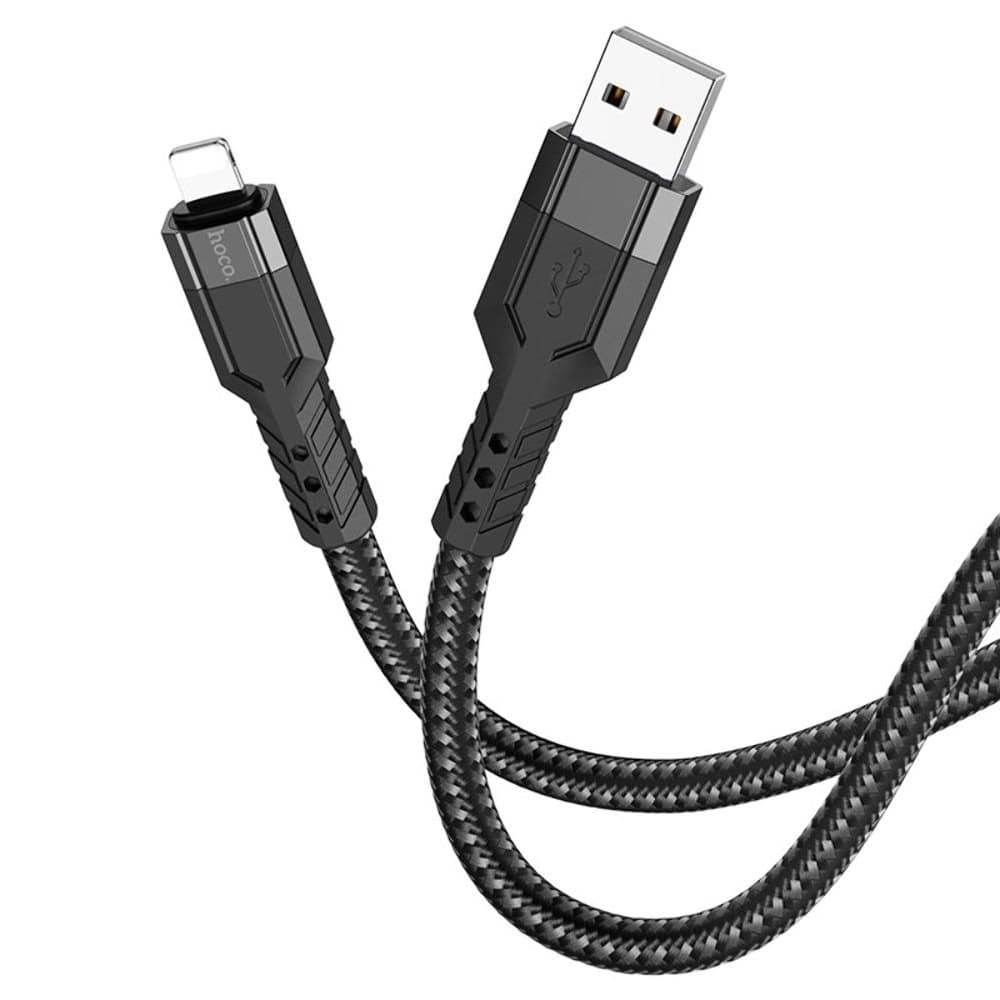 USB-кабель Hoco U110, Lightning, 2.4 А, 120 см, чорний