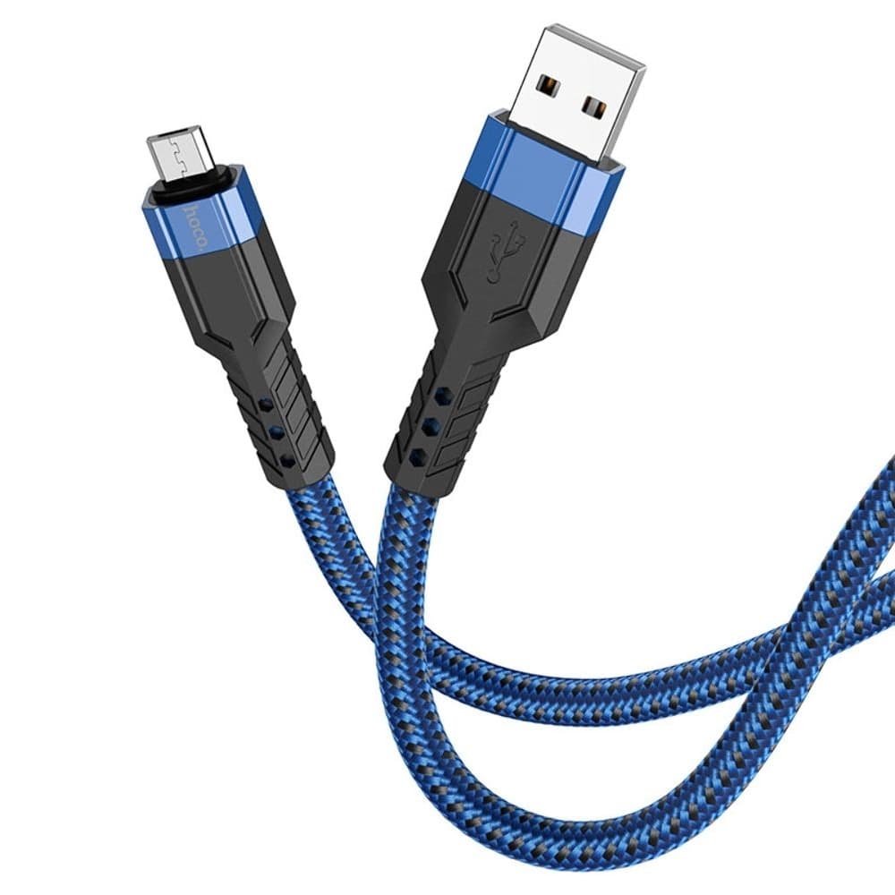 USB-кабель Hoco U110, Micro-USB, 2.4 А, 120 см, синій