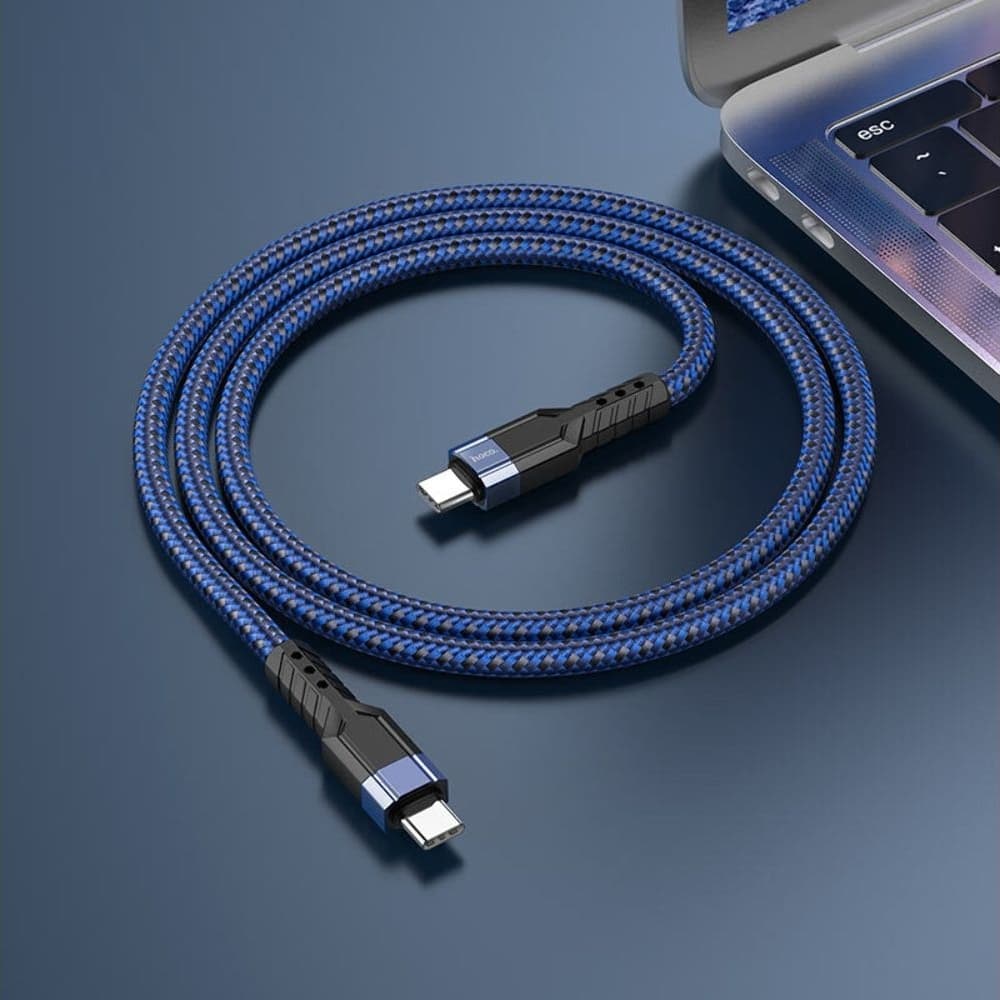 USB-кабель Hoco U110, Type-C на Type-C, 120 см, Power Delivery (60 Вт), синий