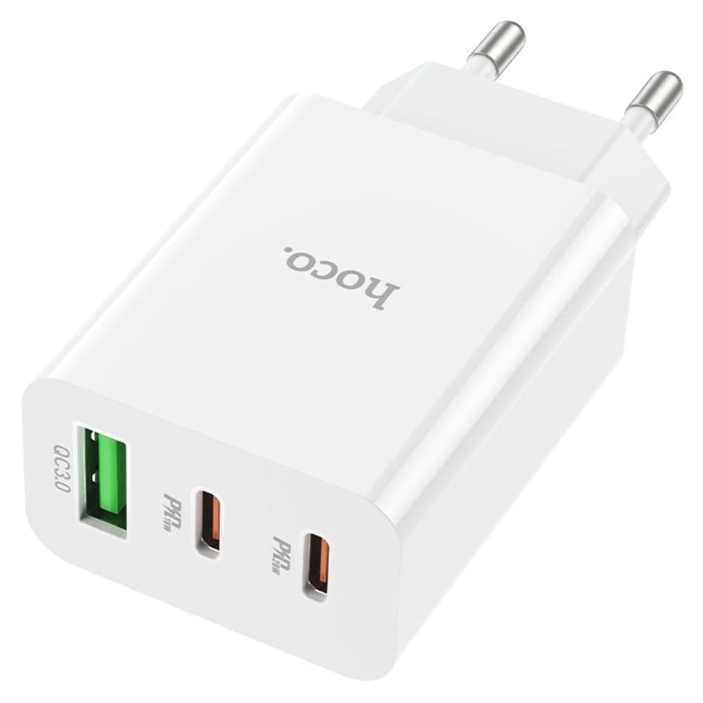 Сетевое зарядное устройство Hoco C99A, Power Delivery (20 Вт), 2 USB, QC3, белое