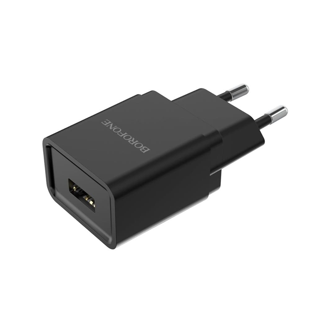 Сетевое зарядное устройство Borofone BA19A, 1 USB, 1.0 А, черное