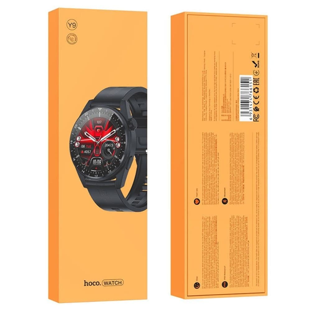 Смарт-часы Hoco Y9, с функцией звонка, черные