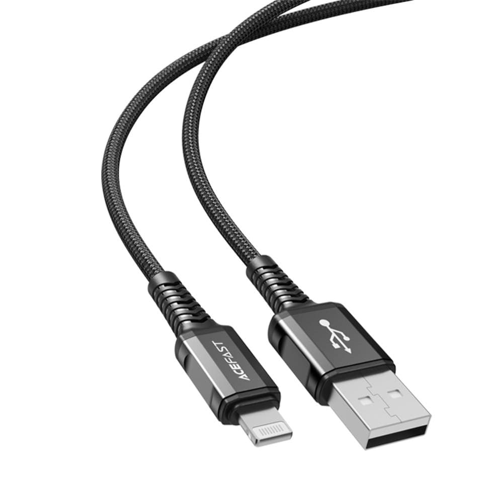 USB-кабель Acefast C1-02, Lightning, 2.4 А, 120 см, чорний
