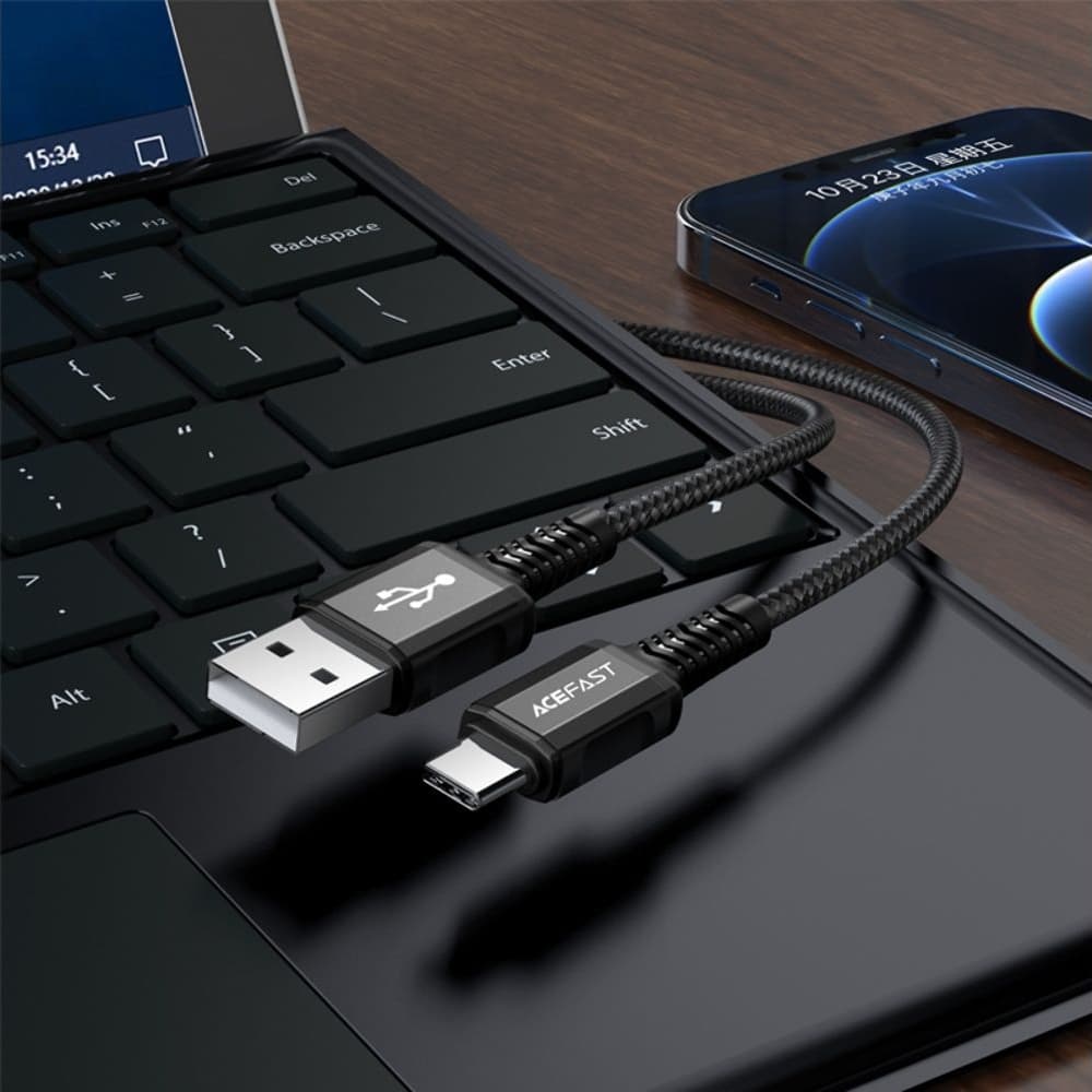 USB-кабель Acefast C1-04, Type-C, 3.0 А, 120 см, черный