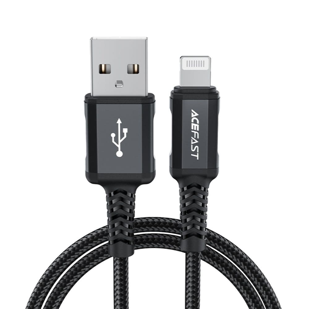 USB-кабель Acefast C4-02, Lightning, 2.4 А, 180 см, чорний