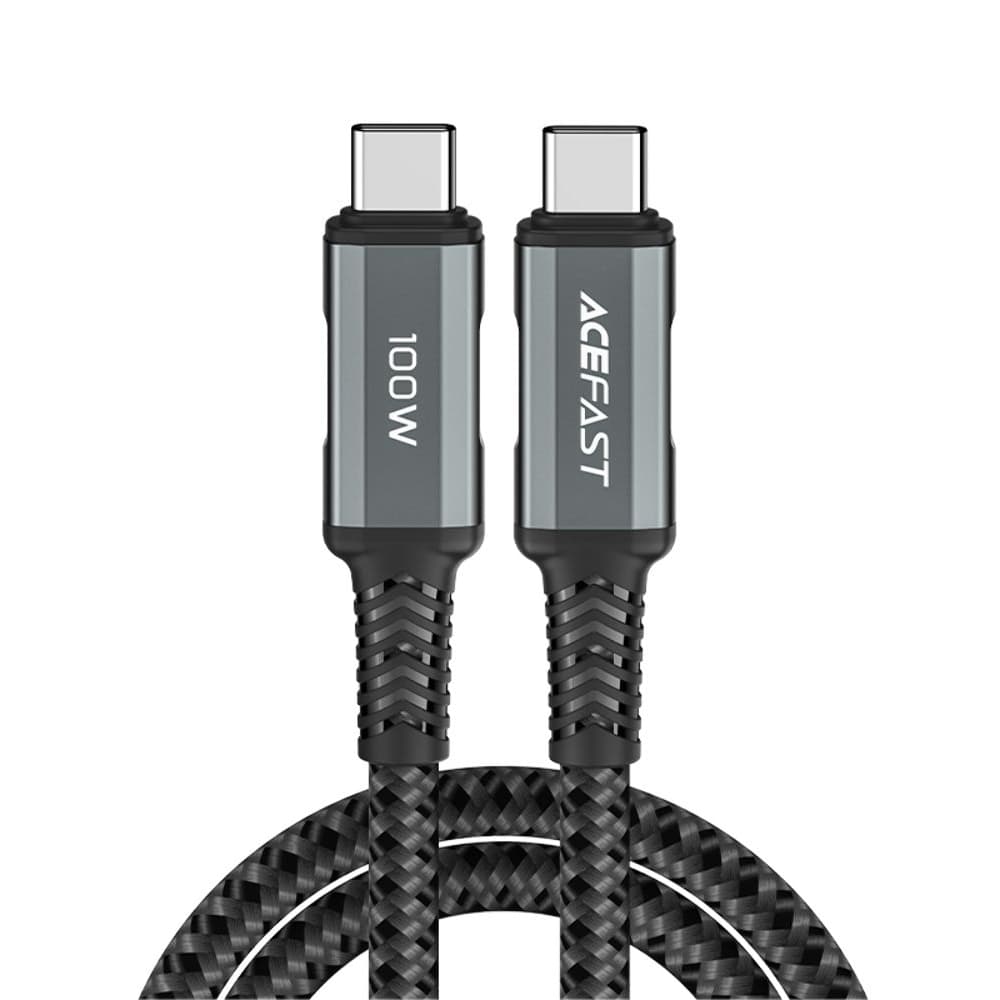 USB-кабель Acefast C4-03, Type-C на Type-C, Power Delivery (100 Вт), 200 см, сірий