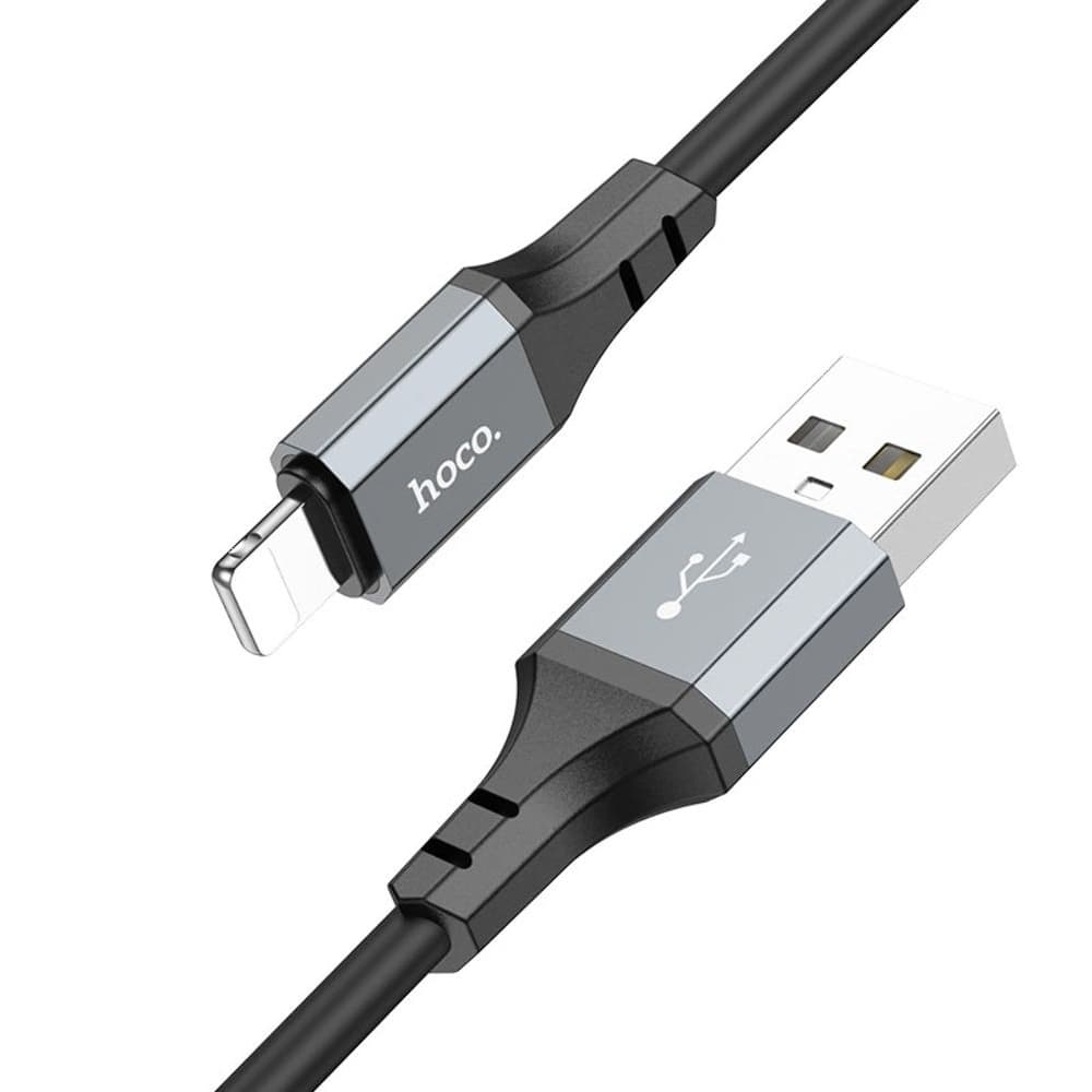 USB-кабель Hoco X86, Lightning, 2.4 А, 100 см, чорний