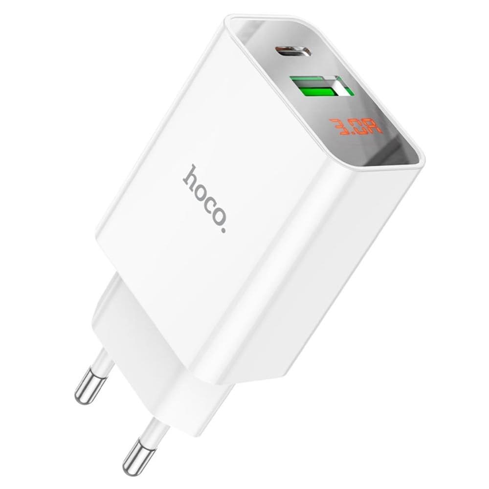 Сетевое зарядное устройство Hoco C100A, Power Delivery (20 Вт), Quick Charge 3.0, белое