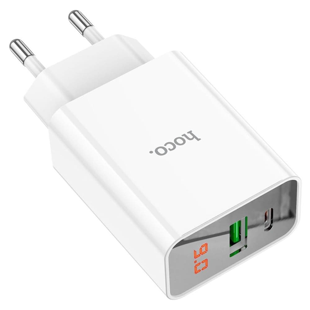 Сетевое зарядное устройство Hoco C100A, Power Delivery (20 Вт), Quick Charge 3.0, белое