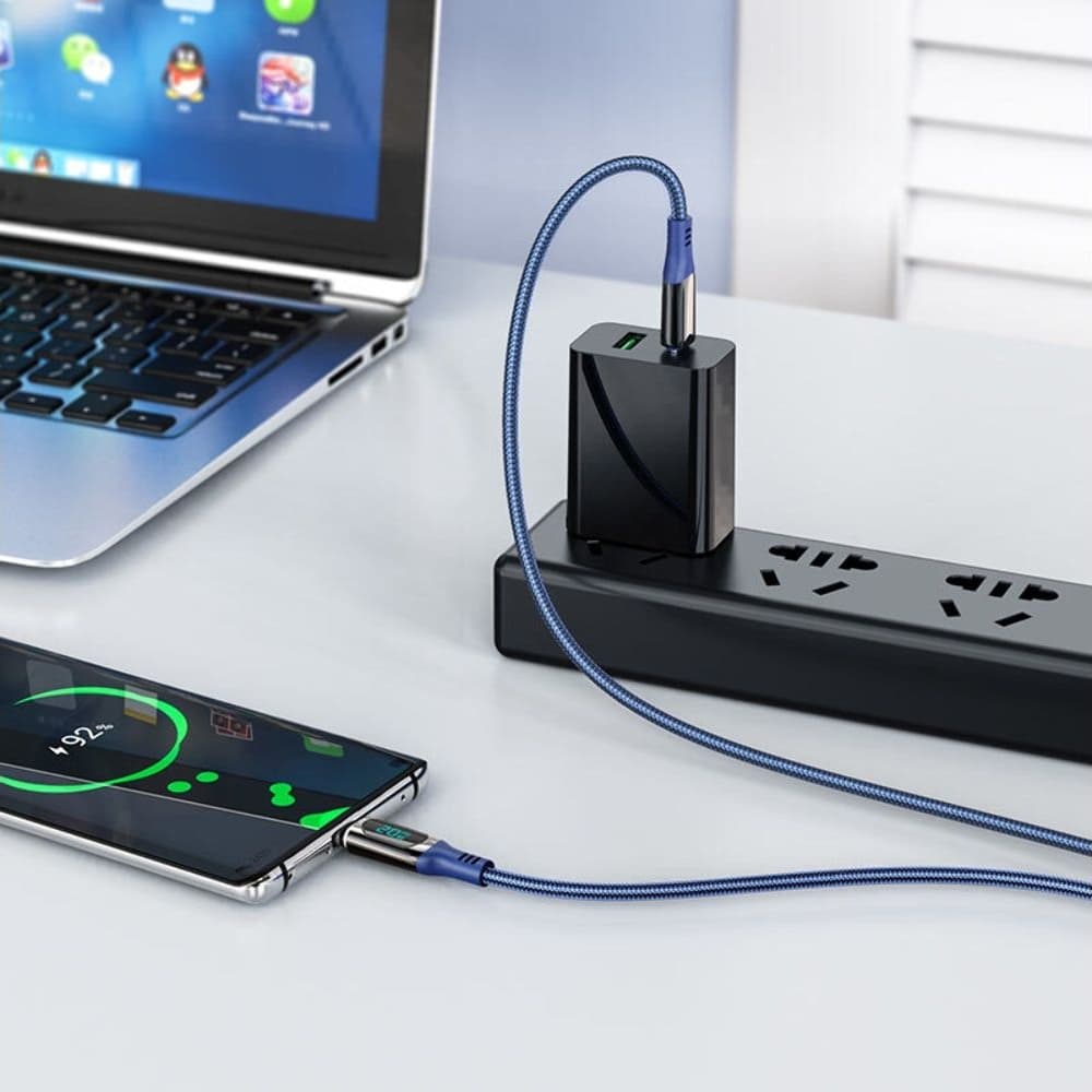USB-кабель Hoco S51, Type-C на Type-C, 120 см, Power Delivery (100 Вт), синий